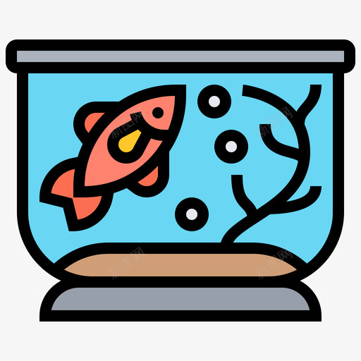 鱼缸家装40线颜色图标svg_新图网 https://ixintu.com 家装40 线颜色 鱼缸