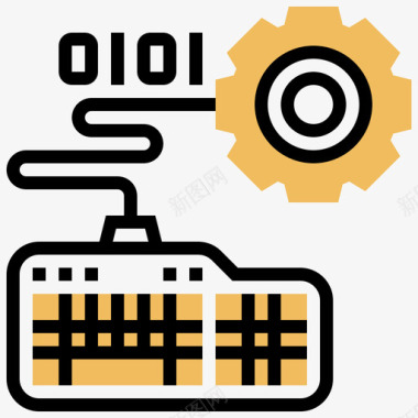 键盘编程66黄色阴影图标图标