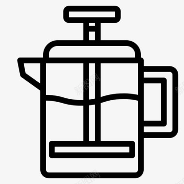 法国出版社咖啡店105直线图标图标