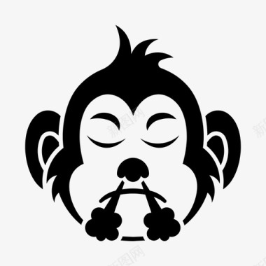 愤怒表情猴子图标图标