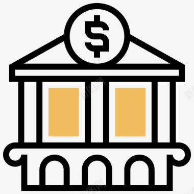 银行投资类型黄影图标图标