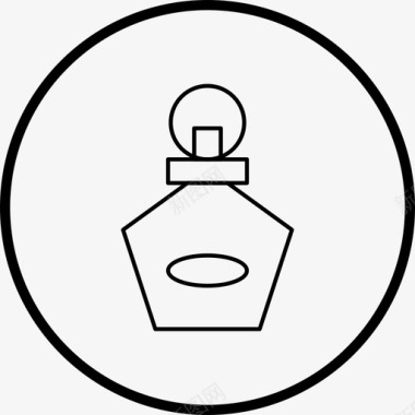 香水瓶喷雾线图标图标