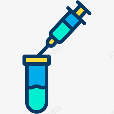 注射器science97线性颜色图标图标