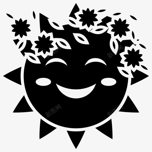 微笑的太阳日光快乐的太阳图标svg_新图网 https://ixintu.com 一组 乐的 复活节 太阳 字形 微笑 快乐 日光 阳光