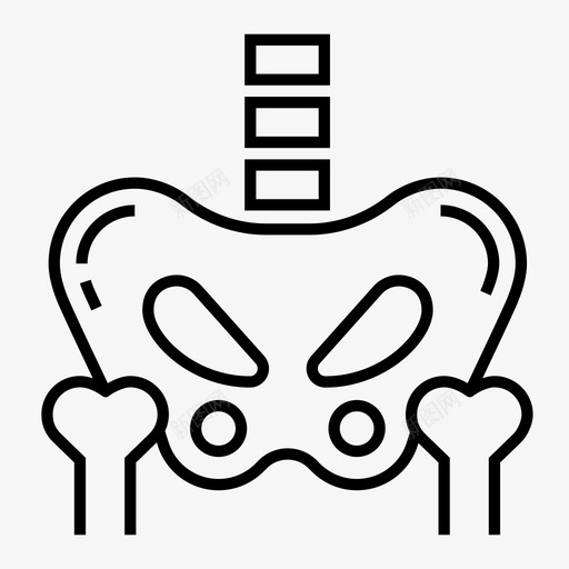 骨盆骨骼骨盆骨图标svg_新图网 https://ixintu.com 人体 图标 系统 线图 解剖 骨盆 骨骼