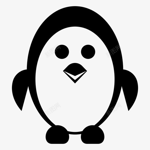 企鹅动物鸟图标svg_新图网 https://ixintu.com 企鹅 动物 极地 雪地