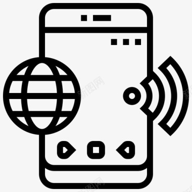 Wifi移动应用28线性图标图标