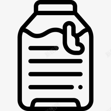 水瓶营养7线性图标图标