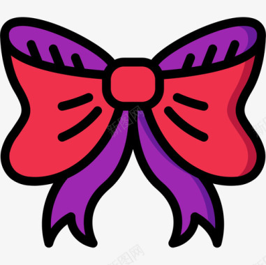 蝴蝶结公主5线性颜色图标图标
