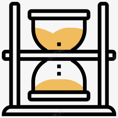 沙漏商业必需品11黄色阴影图标图标