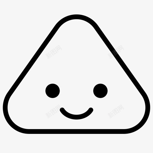 微笑表情脸图标svg_新图网 https://ixintu.com 三角形 微笑 快乐 表情 轮廓