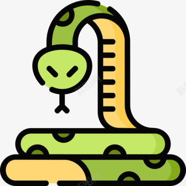 蛇野生动物32线形颜色图标图标