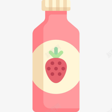 草莓汁食品配送59扁平图标图标