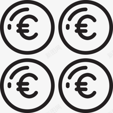 欧元货币资金1线性图标图标