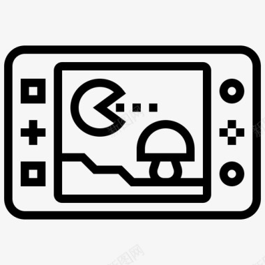 电子游戏复古科技7线性图标图标