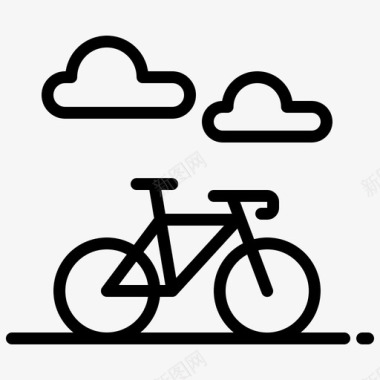 自行车城市64直线型图标图标