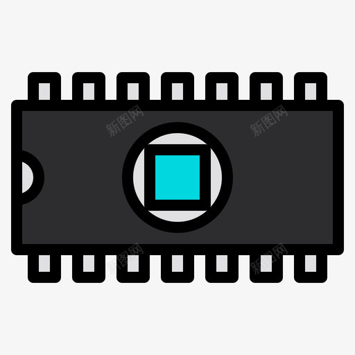 半导体芯片1线性彩色图标svg_新图网 https://ixintu.com 半导体 彩色 线性 芯片