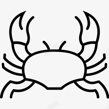 螃蟹甲壳类动物食物图标图标