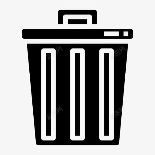 垃圾桶办公文具17填充图标svg_新图网 https://ixintu.com 办公文具 垃圾桶 填充