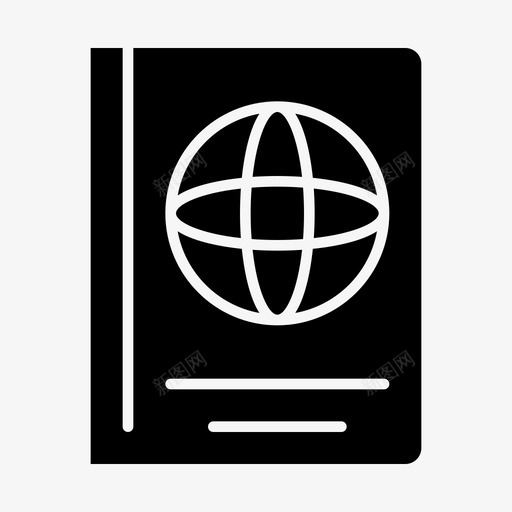 护照国际旅游图标svg_新图网 https://ixintu.com 2字形 国际 护照 旅游 旅行 签证