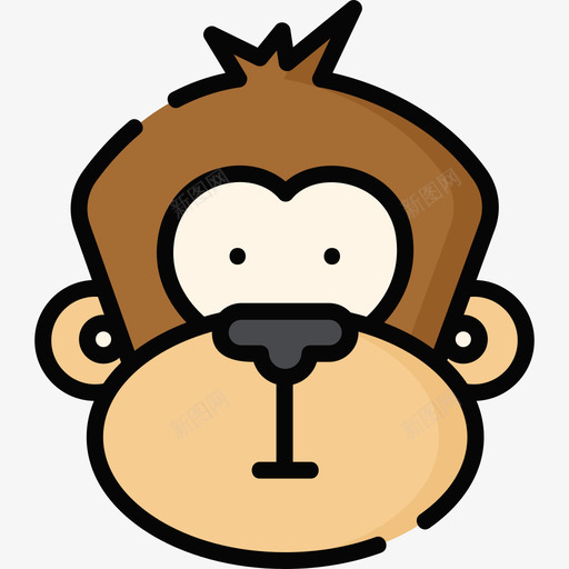 猴子野生动物32线性颜色图标svg_新图网 https://ixintu.com 猴子 线性 野生动物 颜色