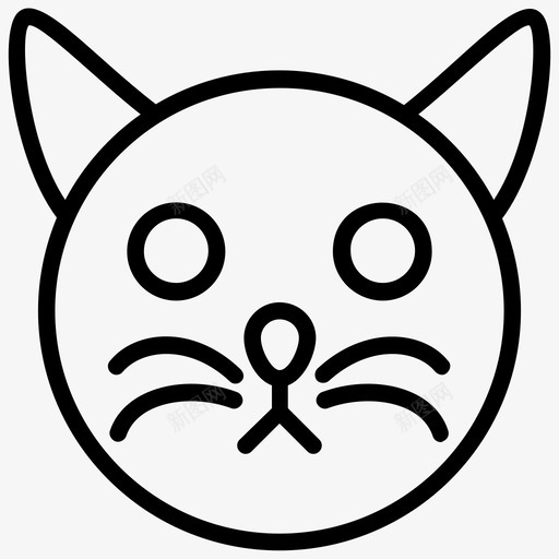 猫脸卡通猫猫头图标svg_新图网 https://ixintu.com 卡通猫 游乐园图标 猫头 猫脸 马戏团猫