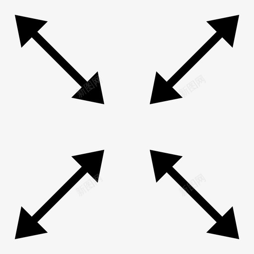 箭头方向放大图标svg_新图网 https://ixintu.com 展开 放大 方向 箭头 轮廓