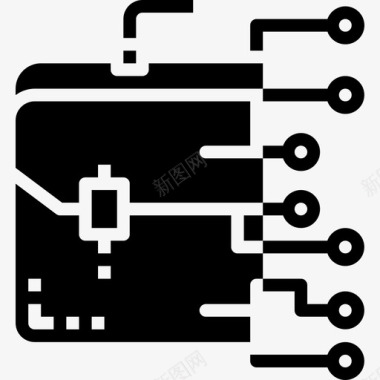 公文包数字商务2实心图标图标