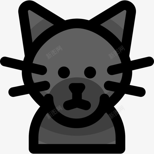 孟买猫猫品种2线性颜色图标svg_新图网 https://ixintu.com 孟买猫 猫品种2 线性颜色