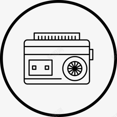 磁带播放机音频播放机收音机图标图标