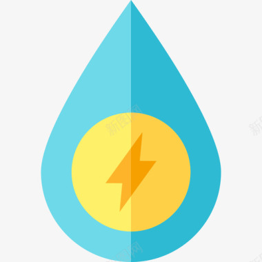 水能可再生能源34平图标图标