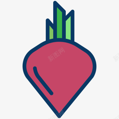甜菜水果和蔬菜36线形颜色图标图标