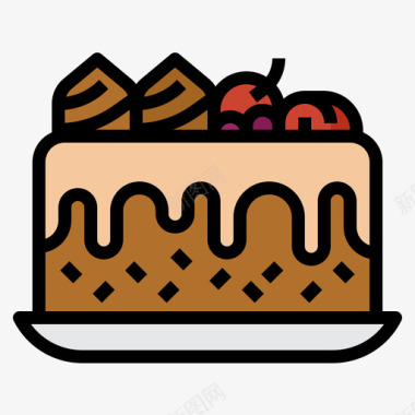 蛋糕快餐94线性颜色图标图标