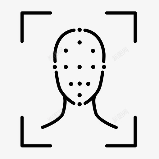 人脸识别人脸检测面部扫描图标svg_新图网 https://ixintu.com 人脸检测 人脸识别 安全镜头 面部扫描 面部识别
