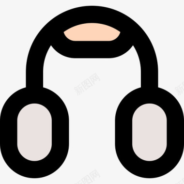 耳机技术设备1线性颜色图标图标
