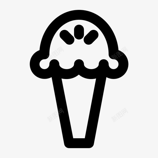 冰淇淋筒酷甜点图标svg_新图网 https://ixintu.com 冰淇淋 垃圾 甜品 甜点 食品