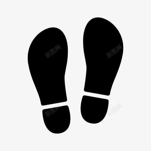 鞋印脚脚印图标svg_新图网 https://ixintu.com 字形 脚印 行走 轨迹 轮廓 鞋印