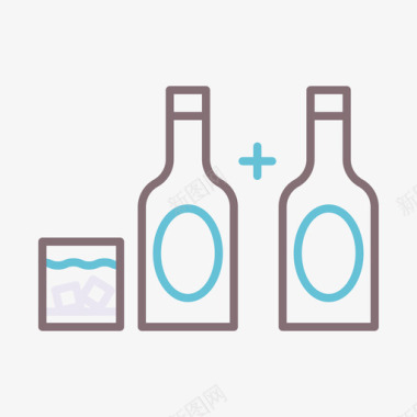 酒精上瘾4肤色图标图标