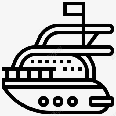 游艇游轮轮船图标图标