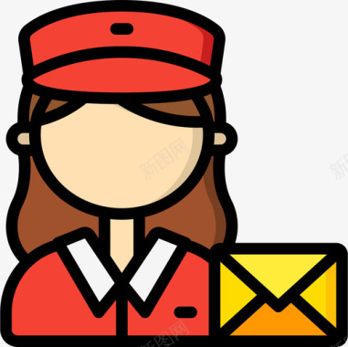 女邮递员职业23直系肤色图标图标