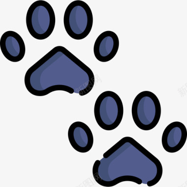 爪印宠物店83线性颜色图标图标