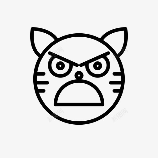 老虎愤怒动物图标svg_新图网 https://ixintu.com 动物 愤怒 符号 老虎 表情