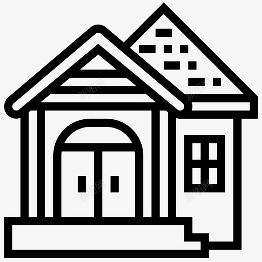 家庭住宅私人图标svg_新图网 https://ixintu.com 住宅 住户 安全线 家庭 私人