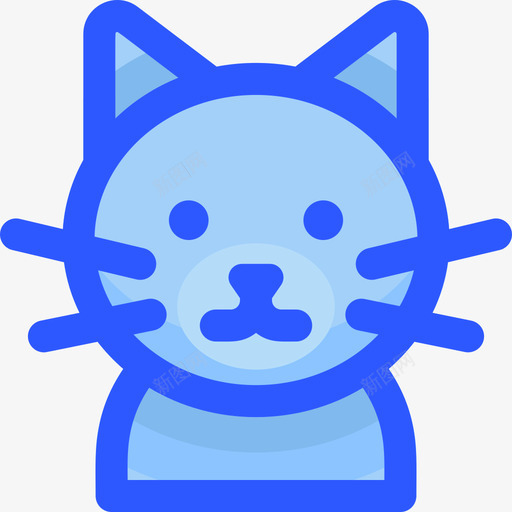 短毛猫猫品种1蓝色图标svg_新图网 https://ixintu.com 品种 短毛 蓝色