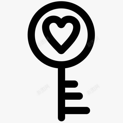 钥匙心形爱情图标svg_新图网 https://ixintu.com 加粗 心形 情人节 浪漫 爱情 粗线条 钥匙