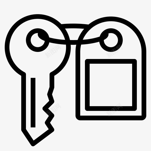 酒店钥匙锁图标svg_新图网 https://ixintu.com 安保 安全 开锁 酒店 钥匙