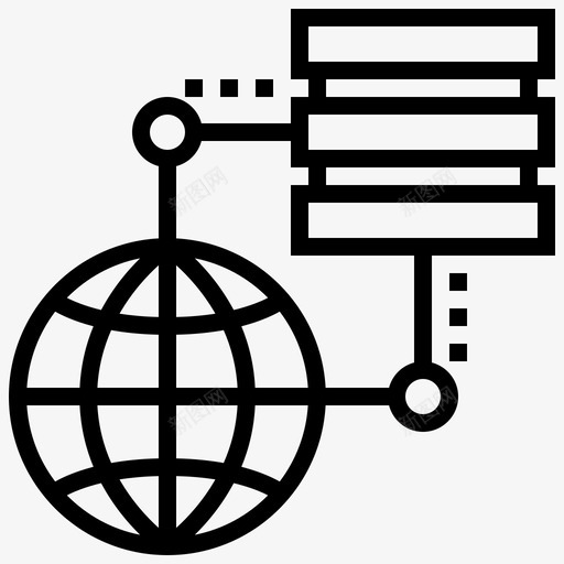 数据通信连接图标svg_新图网 https://ixintu.com 全局 处理器 数据 远程 连接 通信