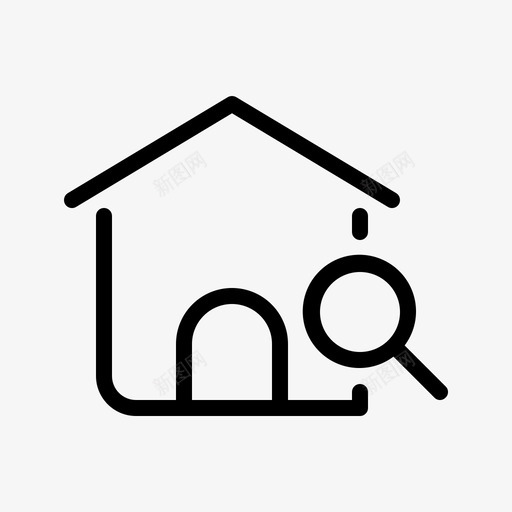 房屋搜索建设查找图标svg_新图网 https://ixintu.com 建设 房地产 房屋 搜索 查找