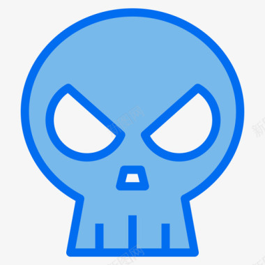 骷髅怪物12蓝色图标图标
