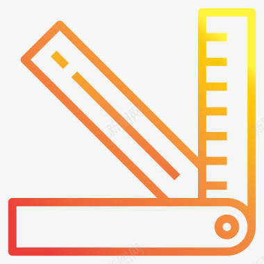 尺子平面127渐变图标图标